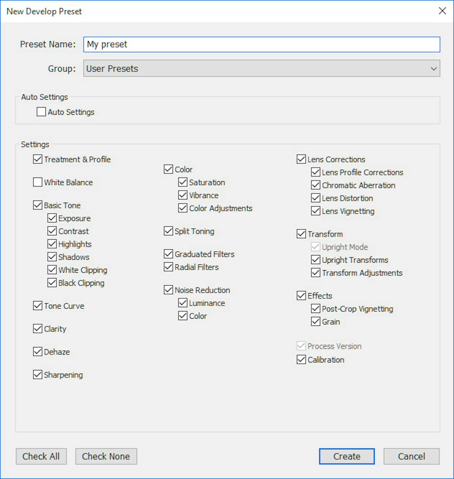 create preset Lightroom-preseter